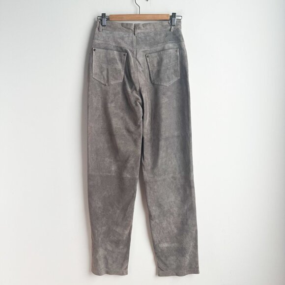 NuAge Grey Suede Straight Leg Pants 6 - Picture 4 of 5